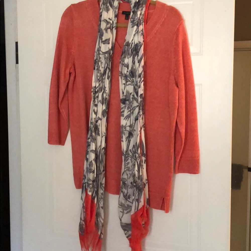 Talbots sweater and scarf